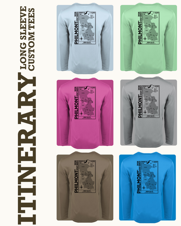 CUSTOM ITINERARY CREW SHIRT LONG SLEEVE