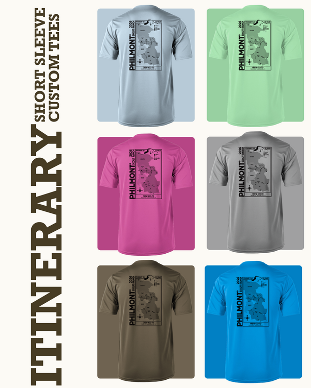 CUSTOM ITINERARY CREW SHIRT SHORT SLEEVE