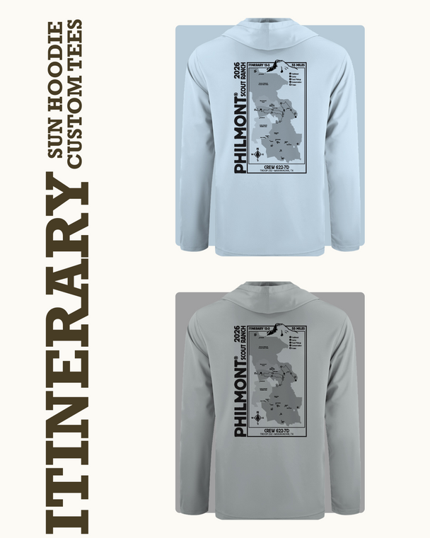 CUSTOM ITINERARY CREW SUN HOODIE
