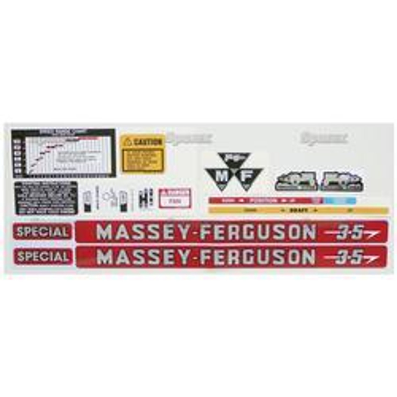 New Massey Ferguson 35 Special (Separate) Decal Set