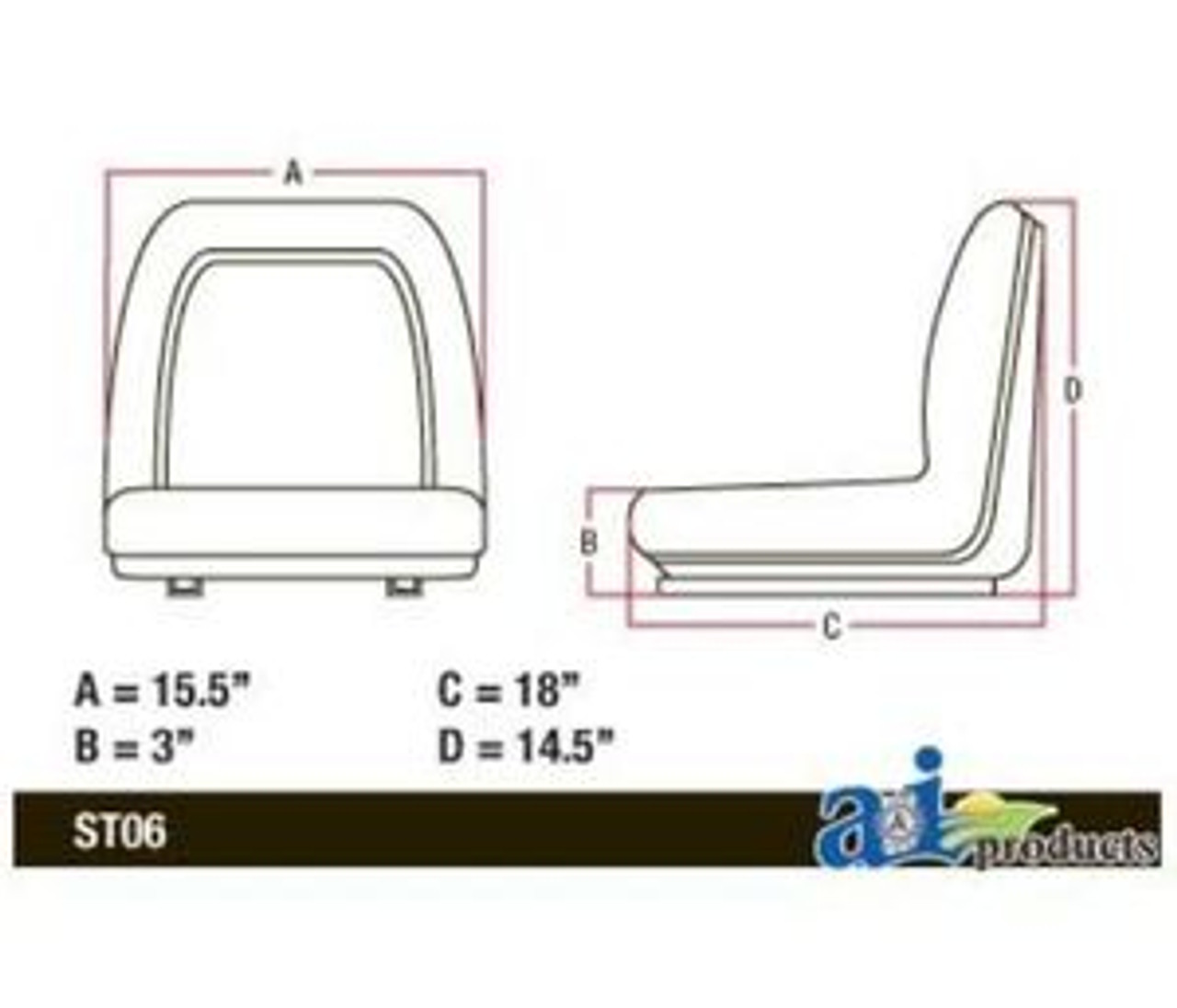 Universal Mower Compact Slider Seat For John Deere LGS100YL