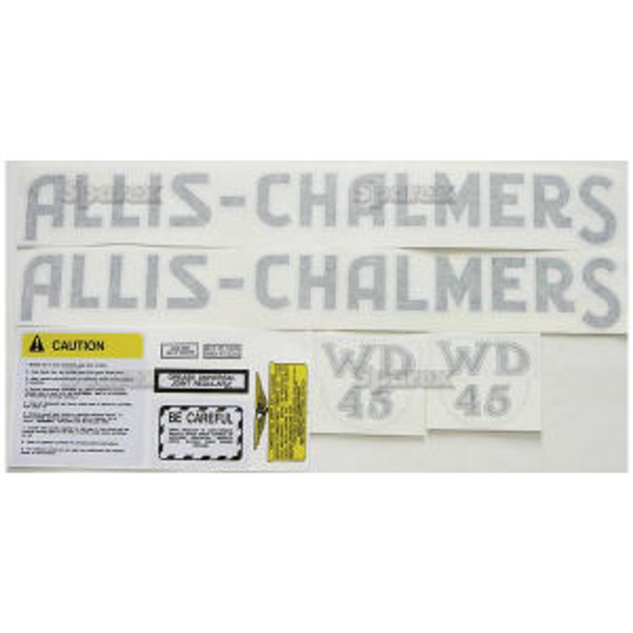 New Allis Chalmers WD45 Complete Decal Set (Black Letters)