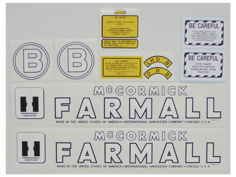 Tractor  Decal Kit, Farmall B Part Number S56925