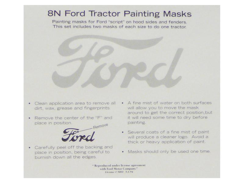 Tractor  PAINTING MASK, FORD SCRIPT, 8N Part Number S61441