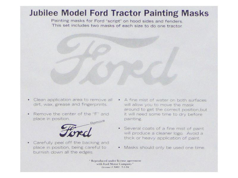 Tractor  PAINTING MASK, FORD SCRIPT, JUBILEE Part Number S67163