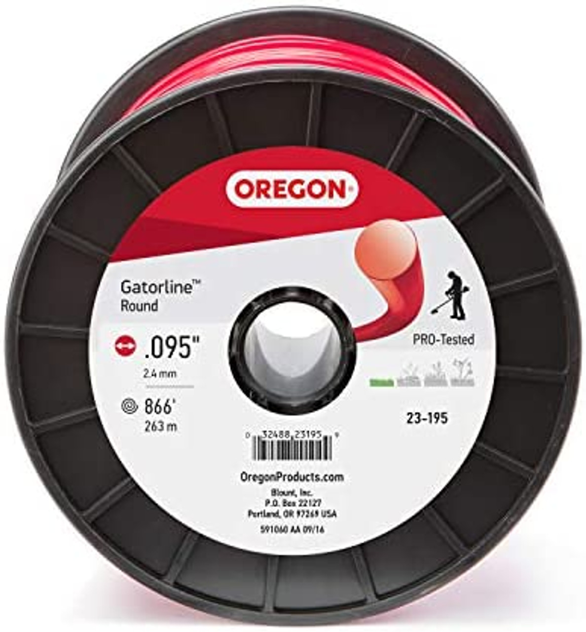 Oregon 23-195 Professional Red Gatorline Round String Trimmer Line .095-Inch Diameter 3-Pound Spool