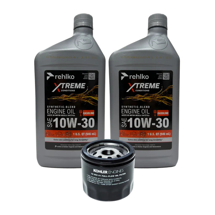 OEM Kohler Oil Change Kit (2) SAE 10W30 Engine Oil & 1205001-S Oil Filter