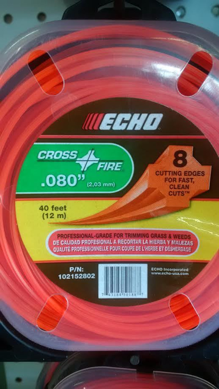 ECHO 102152802 .080" Cross Fire Trimmer Line 40' Clamshell