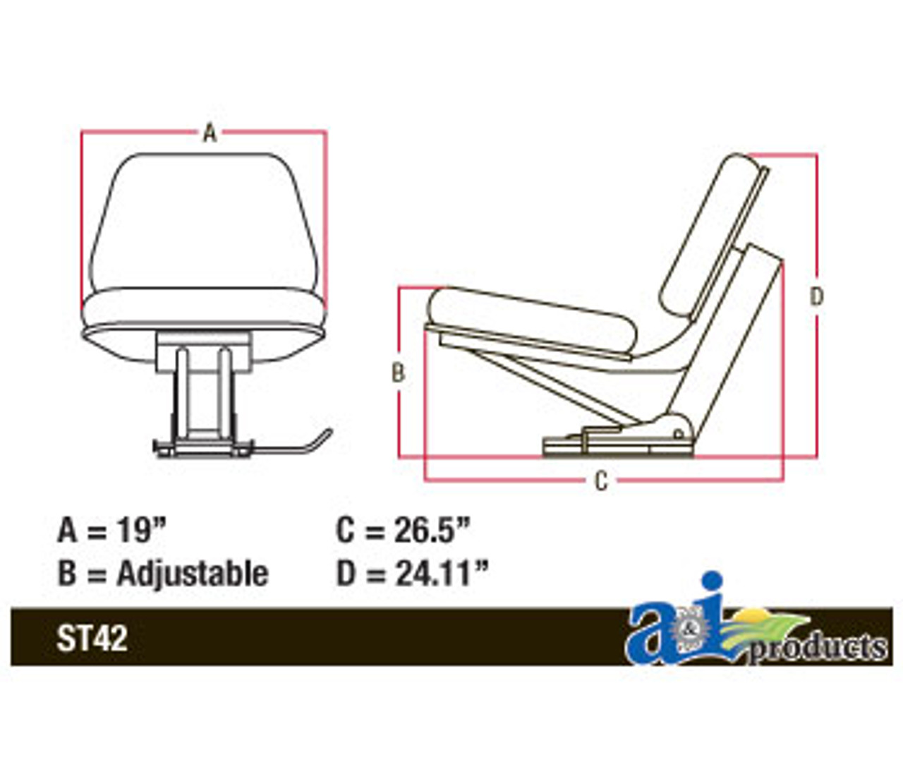 A&I Brand John Deere Seat Assembly A-5000SC