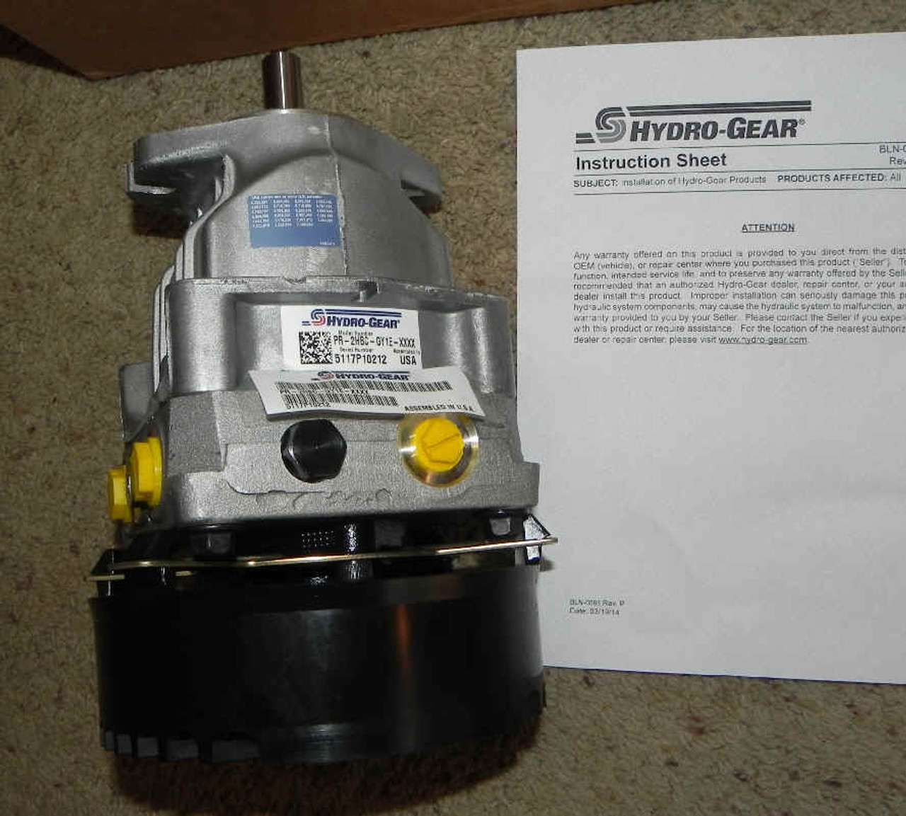 Hydro-Gear Right Pump 16cc Scag  483101, PR-2HBC-GY1E-XXXX