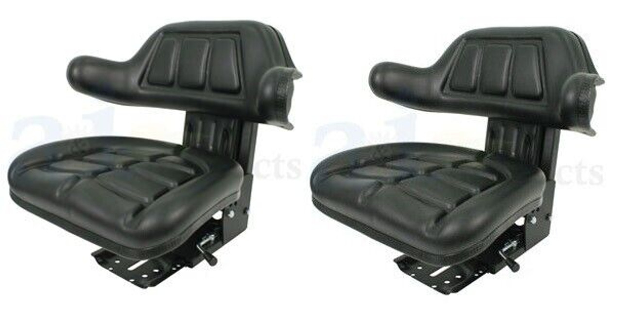 2 Pack Black Universal Tractor Seats Fits Massey Ferguson, Ford and Case-IH