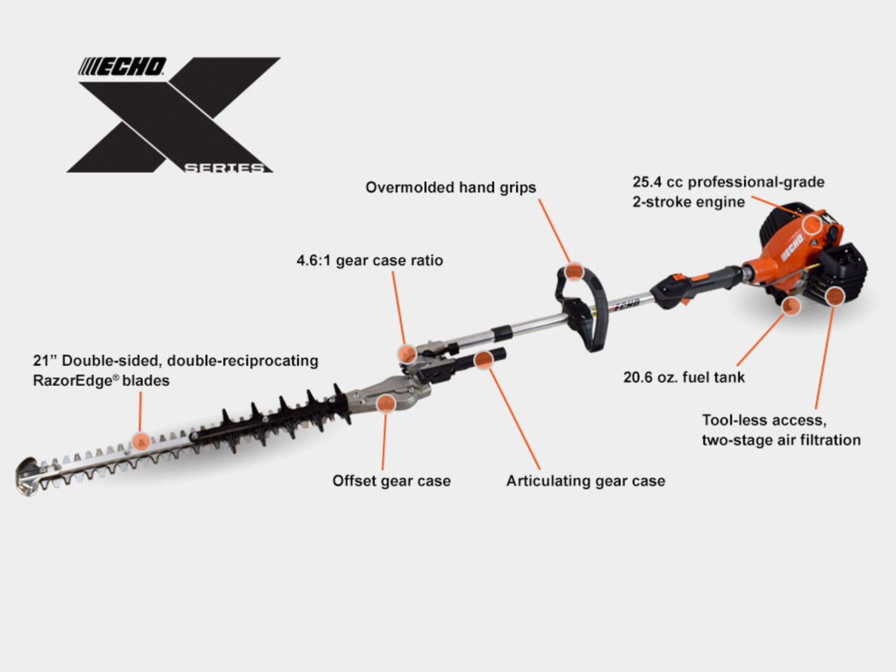 Echo HCA-2620S Articulating-Shaft Hedge Trimmer 25.4CC