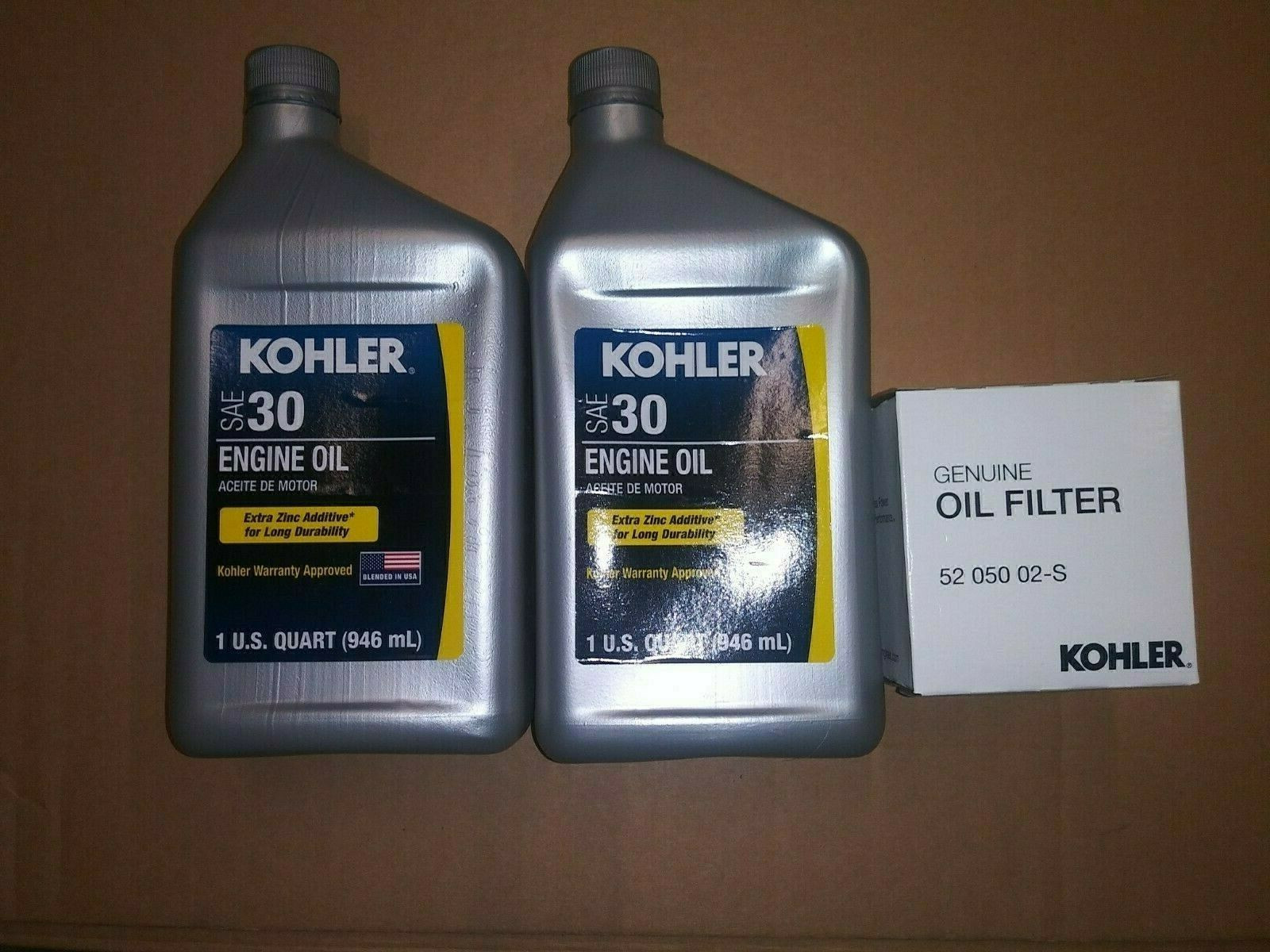 OEM Kohler Oil Change Kit (2) SAE 30 Engine Oil & 5205002S Oil Filter