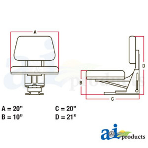 New Universal Replacement Seat Assembly  T222BL 1694519M91