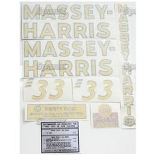 New Massey Harris 33 Decal Set