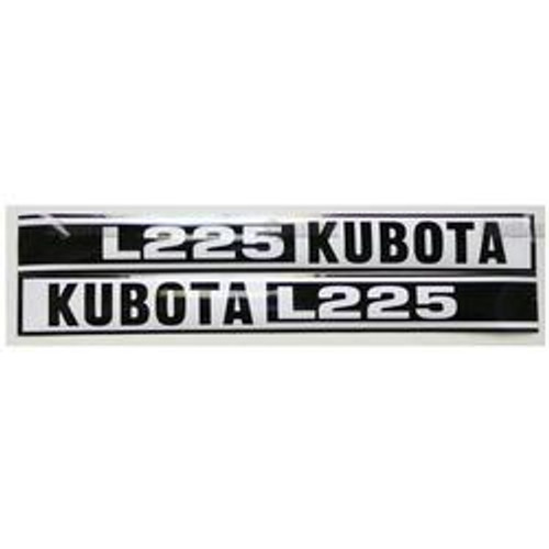 New Kubota L225 Black/White Decal Set