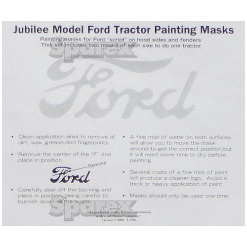 Tractor  PAINTING MASK, FORD SCRIPT, JUBILEE Part Number S67163