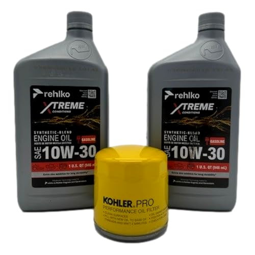 OEM Kohler Oil Change Kit (2) SAE 10W30 Engine Oil & 5205002-S Oil Filter