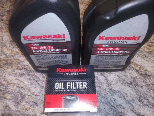 Kawasaki OEM 10W30 Motor Oil 2 Quart with Filter 49065-0721 FR & FS Models