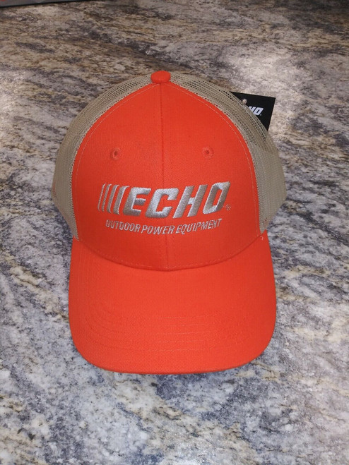 Echo Outdoor Power Equipment Mesh Hat Orange and Beige