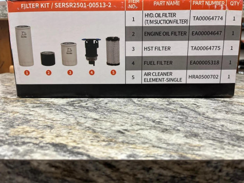 Bad Boy Tractors OEM 40 Series Filter Kit SERSR2501-00513-2 Models 4025H, 4035H