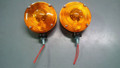 2 Amber 12 Volt Warning Light 4 1/2" Dual Sides S71976