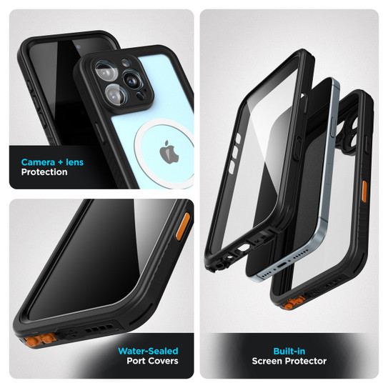 Encased Waterproof Case iPhone 16 Pro with Belt Clip Holster - Clear