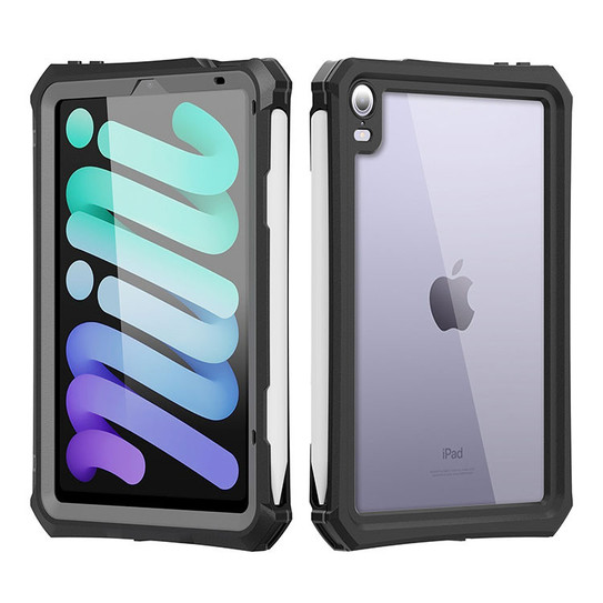 Krakatoo Shellbox WaterProof Case iPad Mini 8.3" 6th Gen (2021)/ iPad Mini 7 A17 Pro (2024) - Black/Grey