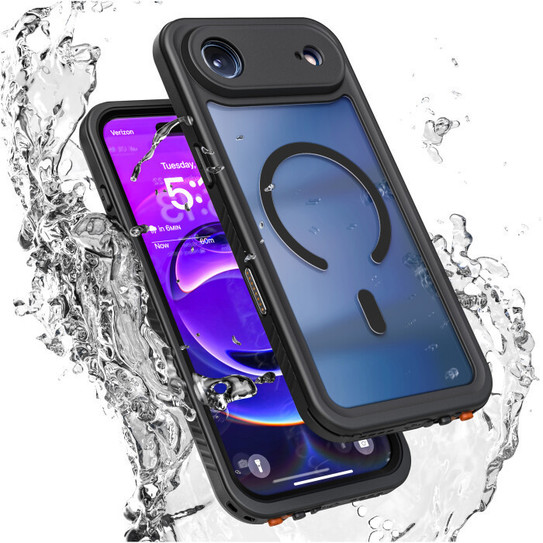 Encased Titan Waterproof Case iPhone 17 Air with Belt Clip Holster - Black/Clear Encased Titan Waterproof Case iPhone 17 Air with Belt Clip Holster - Black/Clear
