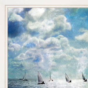Set Of Two Sailboat Marina 2 White Framed Print Wall Art N270-406134