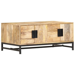 Coffee Table Brown Solid mango wood and powder-coated steel A949-285869