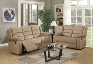 Two Piece Indoor Beige Microsuede Five Person Seating Set N270-343876