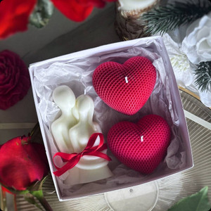 Floral Candle Gift Set for Her | Valentine's Day Gifts | Beeswax Soy Candles | Handmade Aesthetic H H652-1064