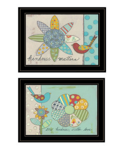Set Of Two Kindness 2 Black Framed Print Wall Art N270-407910