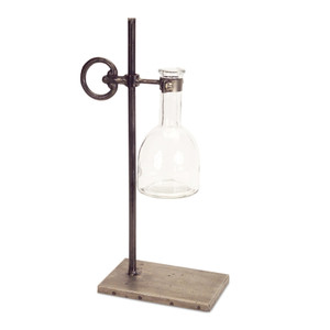 Set of Two Clear and Black Metal and Glass Apothecary Jar N270-516217