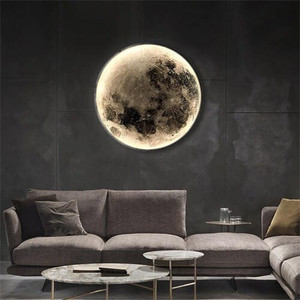 Wholesale Round Moon Modern Wall Lamp - 50 cm A392-flig0010