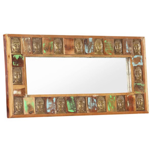 Mirror Mixed Color Solid Reclaimed Wood 43.3 x 19.7 in A949-321816