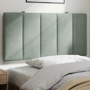 Headboard Cushion Light Grey Velvet (100% polyester) Twin A949-3207720