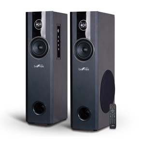 beFree Sound 2.1 Channel Bluetooth Powered Black Tower Speakers D970-BFS-T120-RB