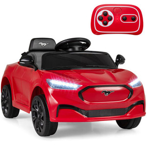 12V Kids Ride on Car Licensed Ford Mach E with Parent Control and Horn-Red - Color: Red D681-TQ10537US-RE