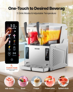 Slushie Machine, 3L/100oz x 2 Tank Slushy Machine for Home, No Ice Needed Frozen Drink Maker, Marga E415-CGXXRJ25X23LBBJ9F001V1
