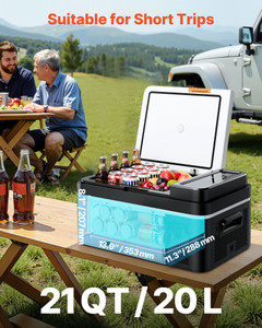 Car Refrigerator, DC 12/24V AC100-240V Compressor Electric Cooler, -4?°F to 68?°F Car Fridge with A E415-YSSCZBXZS20LKEKK2001V1