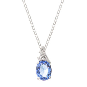 3 ct. Blue Brilliance Rhodium-Plated CZ Necklace R599-P50220R-C21
