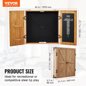 Dartboard Cabinet, Solid Wood Dartboard Cabinet Set, Official Size Hideaway Cabinet with Socreboard E415-CJKSM00000005RLX9V0