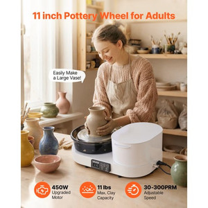 Pottery Wheel for Adults, 11" Aluminum Turntable, 450W Electric Table Top Pottery Wheel with Foot P E415-PDSLPJBSJSTM1XGFT001V1