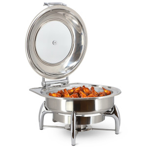 MegaChef 6.3 Quart Stainless Steel Round Professional Chafing Dish/Food Warmer/Buffet Server Servin D970-MG-430602