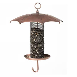 Copper Umbrella Bird Feeder with Mesh Tube Revivor - 3.5 lbs. Seed Capacity Q280-RDCBFD820351756