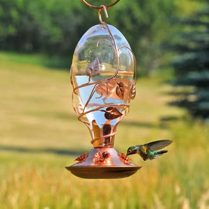 Copper and Glass Hummingbird Feeder - 32 Fl. oz. Nectar Capacity Q280-LGHFTWC2698581736