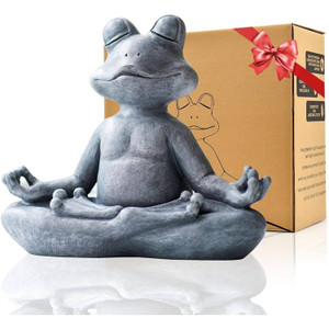 Zen Garden Meditating Yoga Frog Statue Q280-ZENFR1844