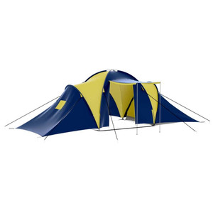  Camping Tent Fabric 9 Persons Blue and Yellow A949-90413